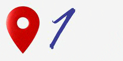 Location pin and scrolling counter to 68