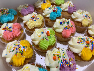 Colourful cupcakes made allergy-friendly
