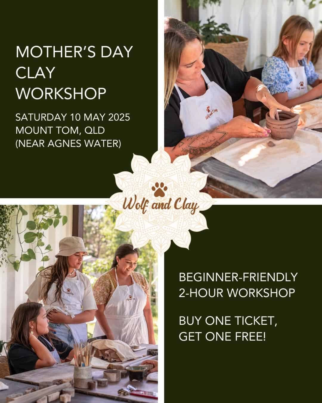 Mother's Day Ceramic Workshop in Mount Tom near Agnes Water