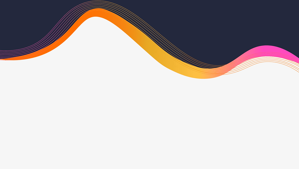 White and navy background with colourful gradient swoosh