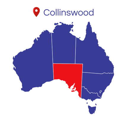Collinswood in SA identified on a map