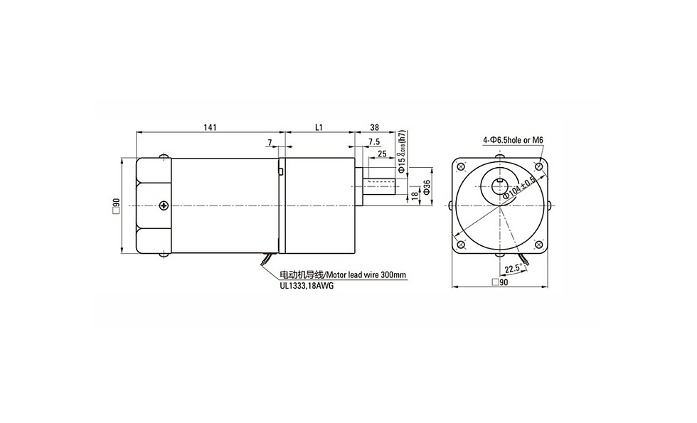 Motoréducteur ZD moteur asynchrone triphasé 220V-120W-30tr/mn- 18,4N.m