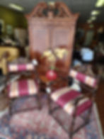 Havertys Chippendale Armoire and Old World Louis Chairs