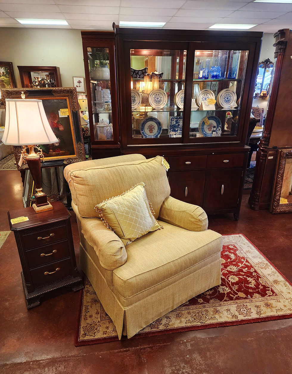 EA Gold Chair with Universal China cabinet