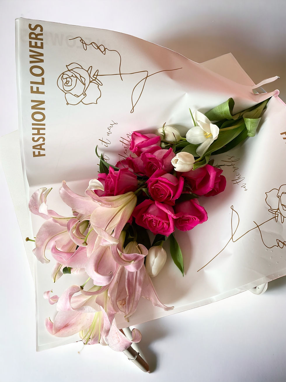 Bouquet of Lilies, Roses and Tulips