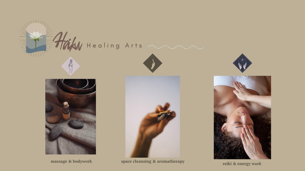 A mockup website that I created for Haiku Healing Arts