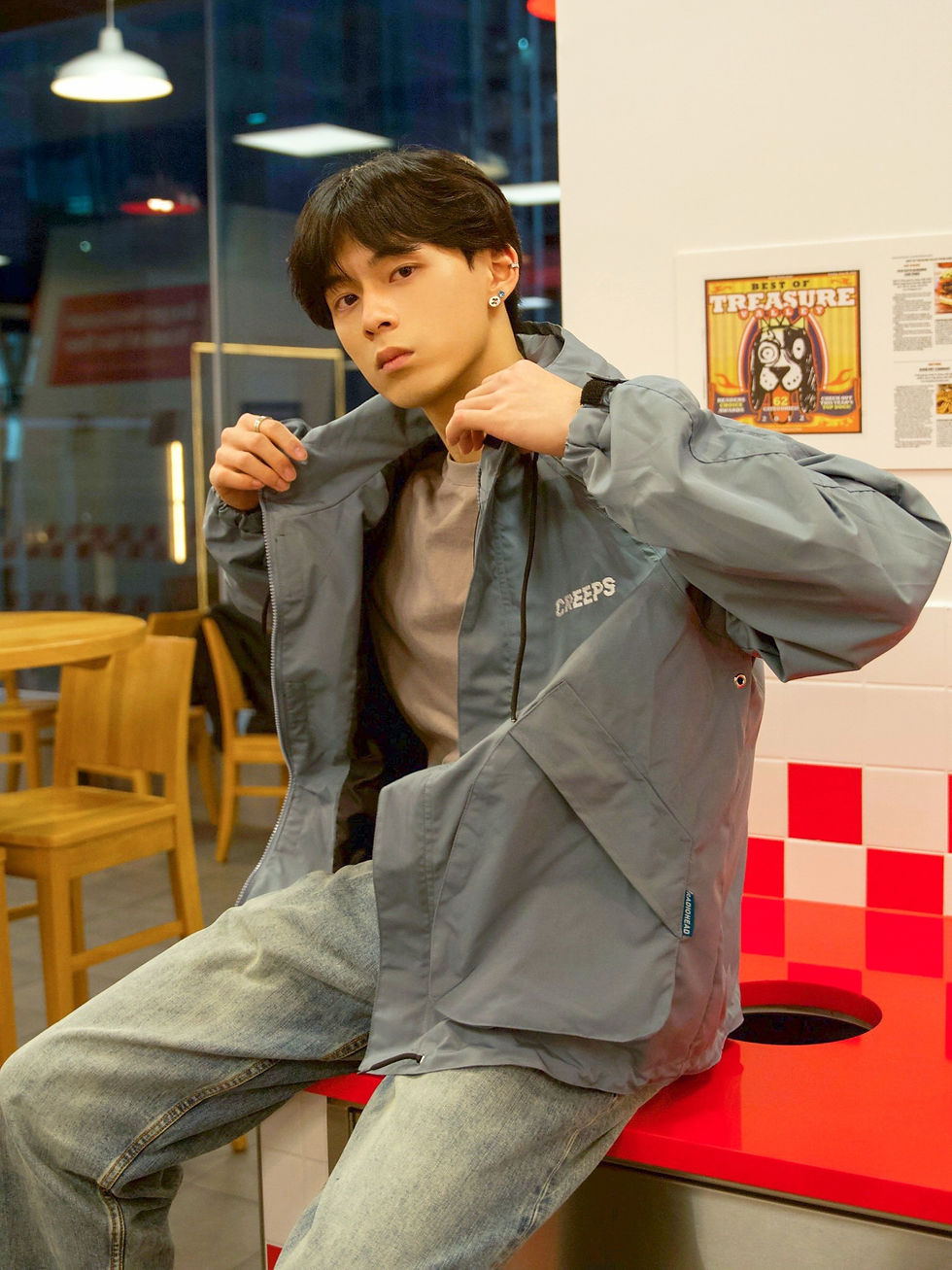 縮圖：【Creeps Original】Elements Full-zip Embroidered Logo Jacket