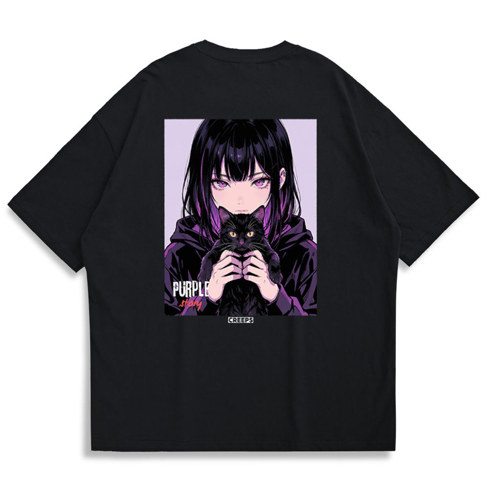 【Creeps Original】Purple Story V2 Oversized Printed T-shirt