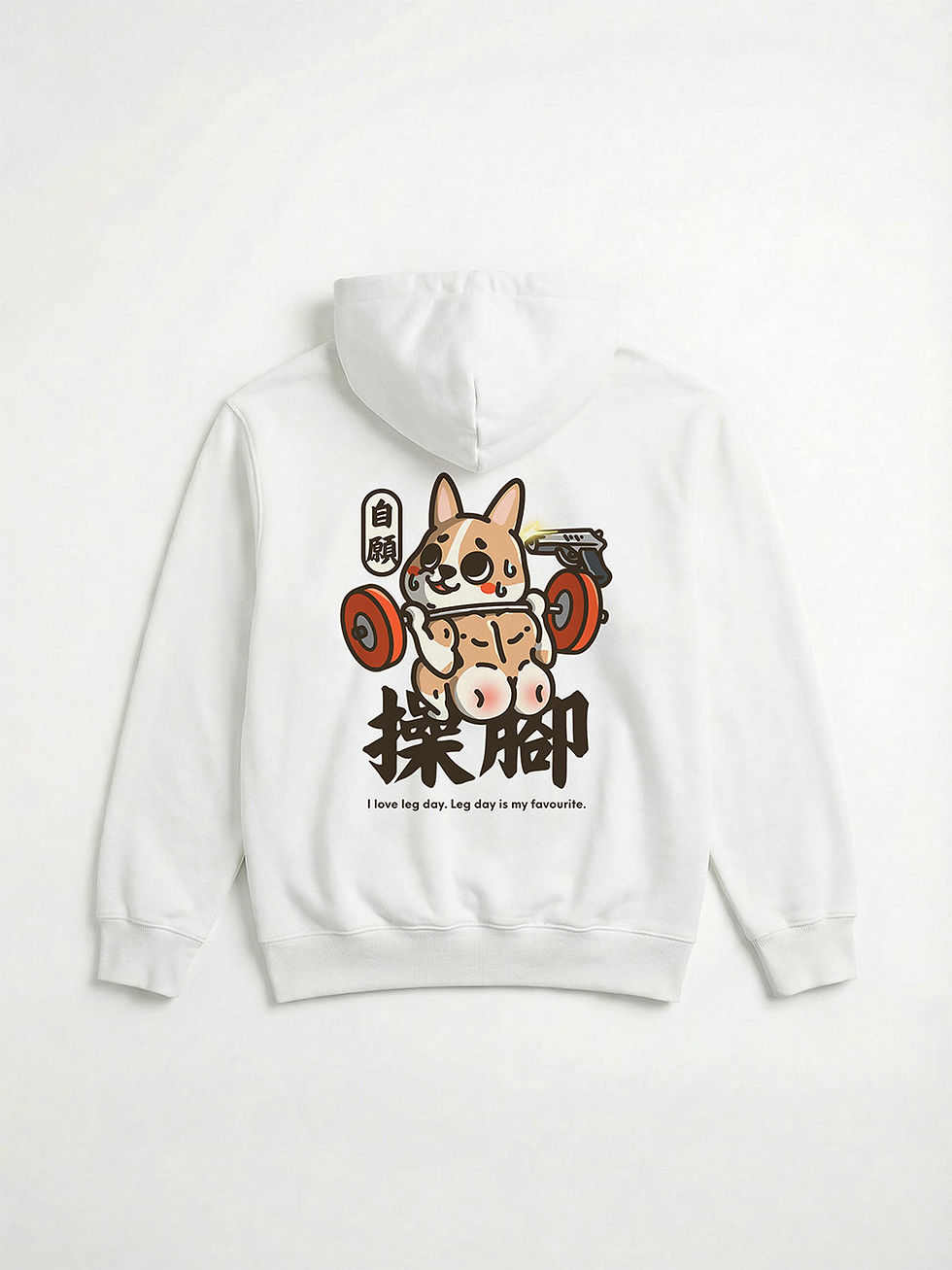 縮圖：MUSCLE BUDDIES / LEG DAY CORGI HEAVYWEIGHT PIQUE HOODIE 420G