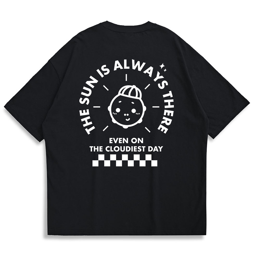 縮圖：【Wulichacha】The Sun is Always There Oversized Printed T-shirt