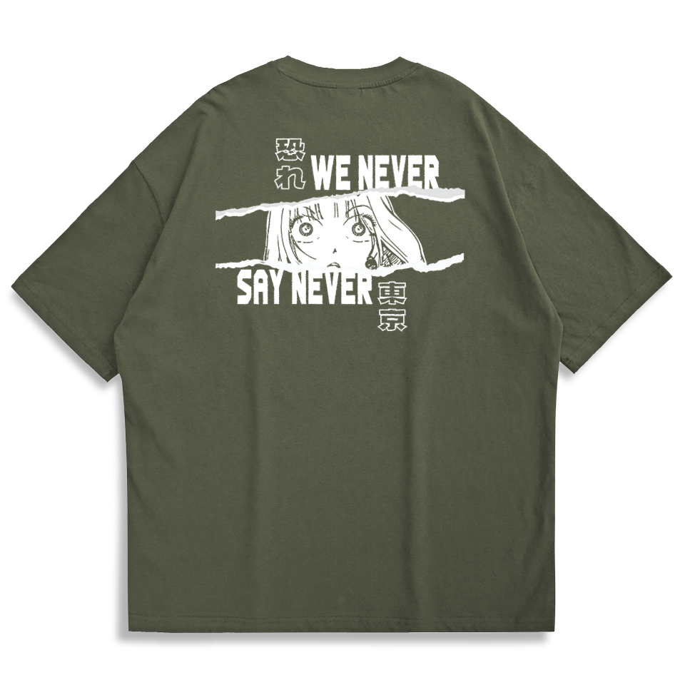 縮圖：【Creeps Original】Never Say Never Oversized Printed T-shirt