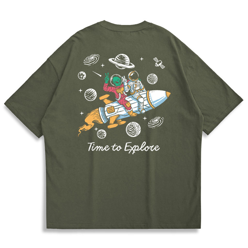 縮圖：【Creeps Original】Alien Time to Explore V2 Oversized Printed T-shirt
