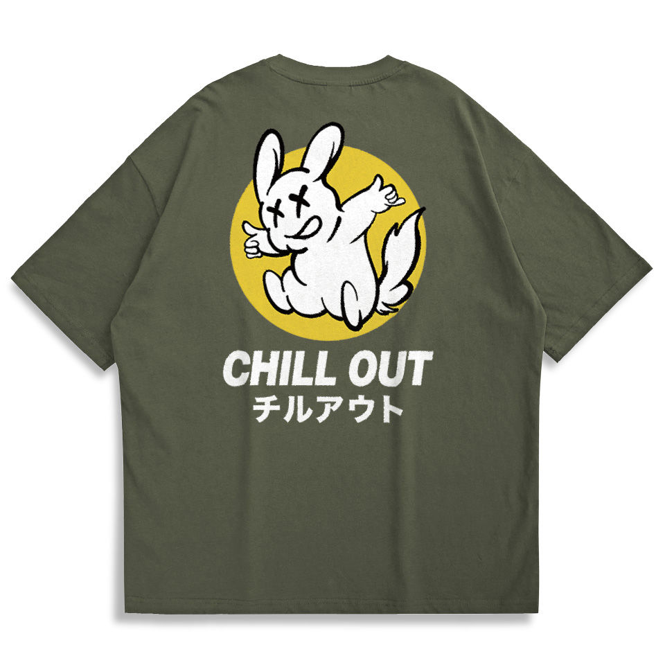 縮圖：【Creeps Original】Chill Out Rabbit Oversized Printed T-shirt