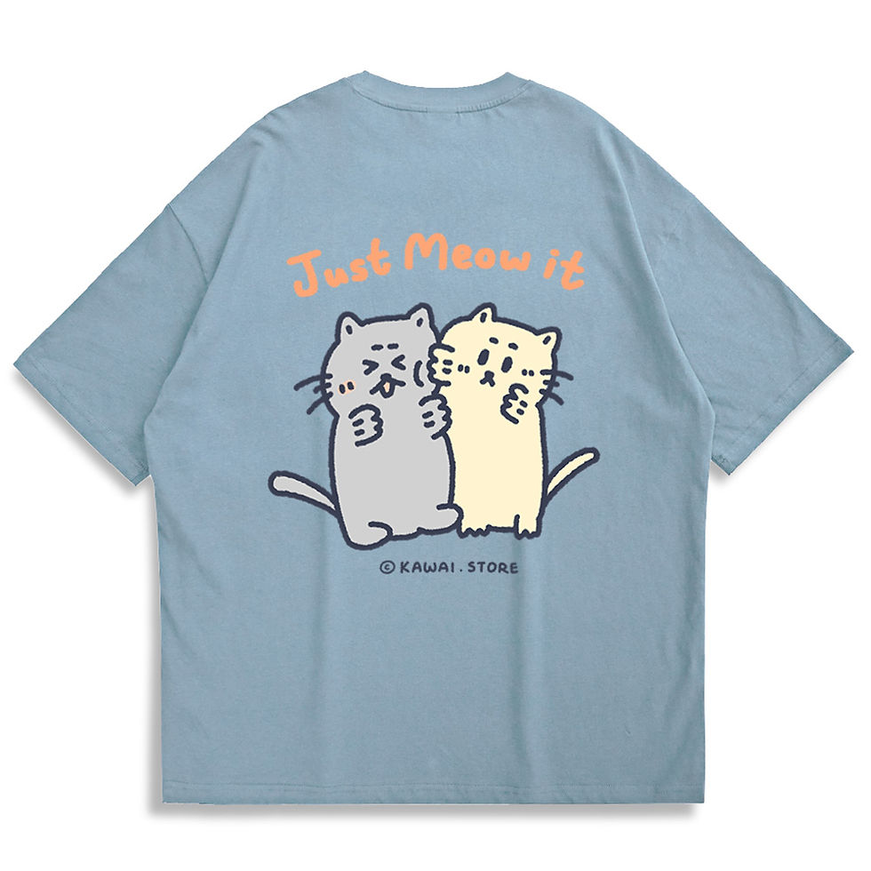 縮圖：【Kawai Store】Just Meow It Oversized Printed T-shirt