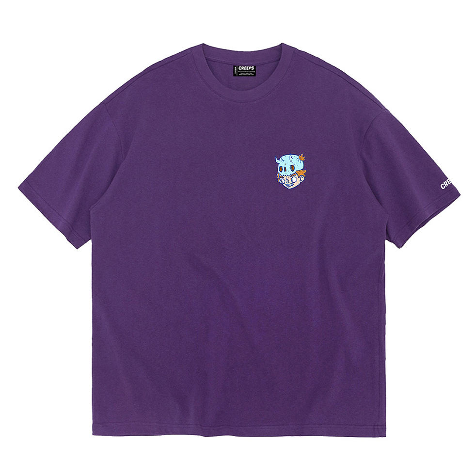 縮圖：【Small Tomato】Blue Head Oversized Printed T-shirt