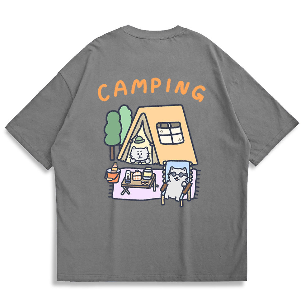 縮圖：【Kawai Store】Camping with Kawai Oversized Printed T-shirt