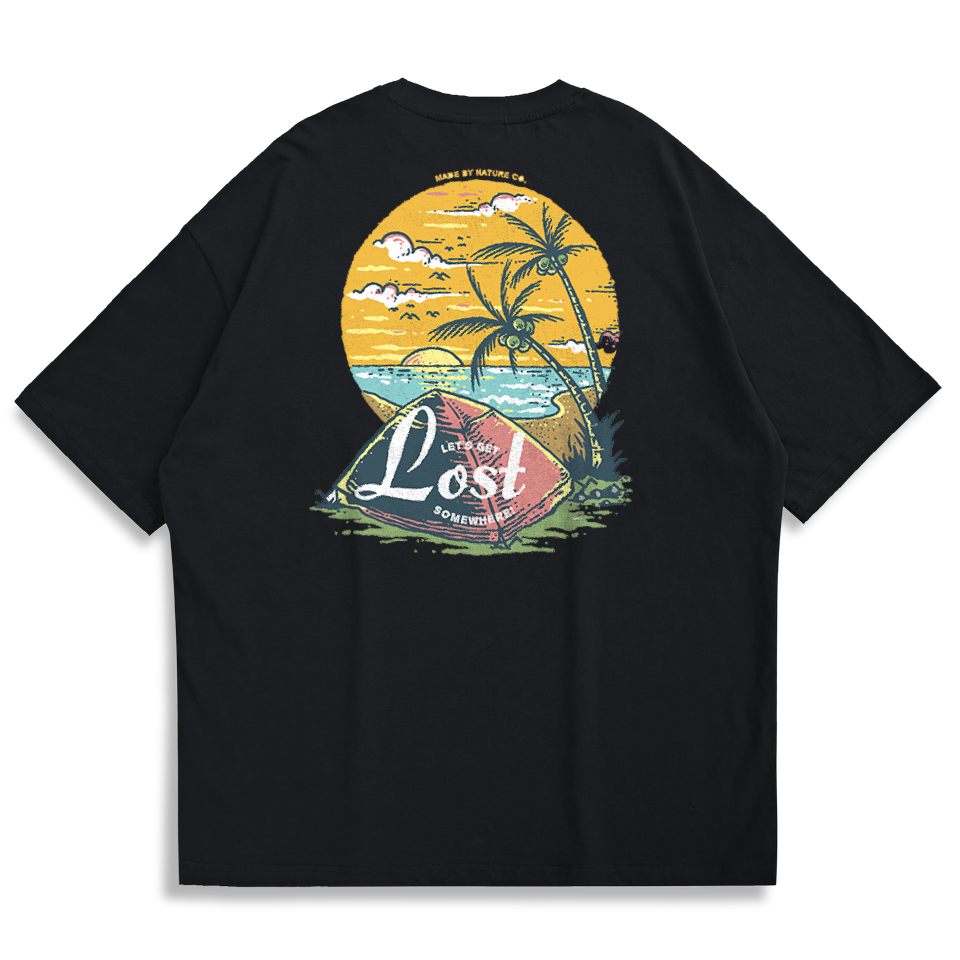 縮圖：【Creeps Original】Lost in Camping Oversized Half-sleeve T-shirt