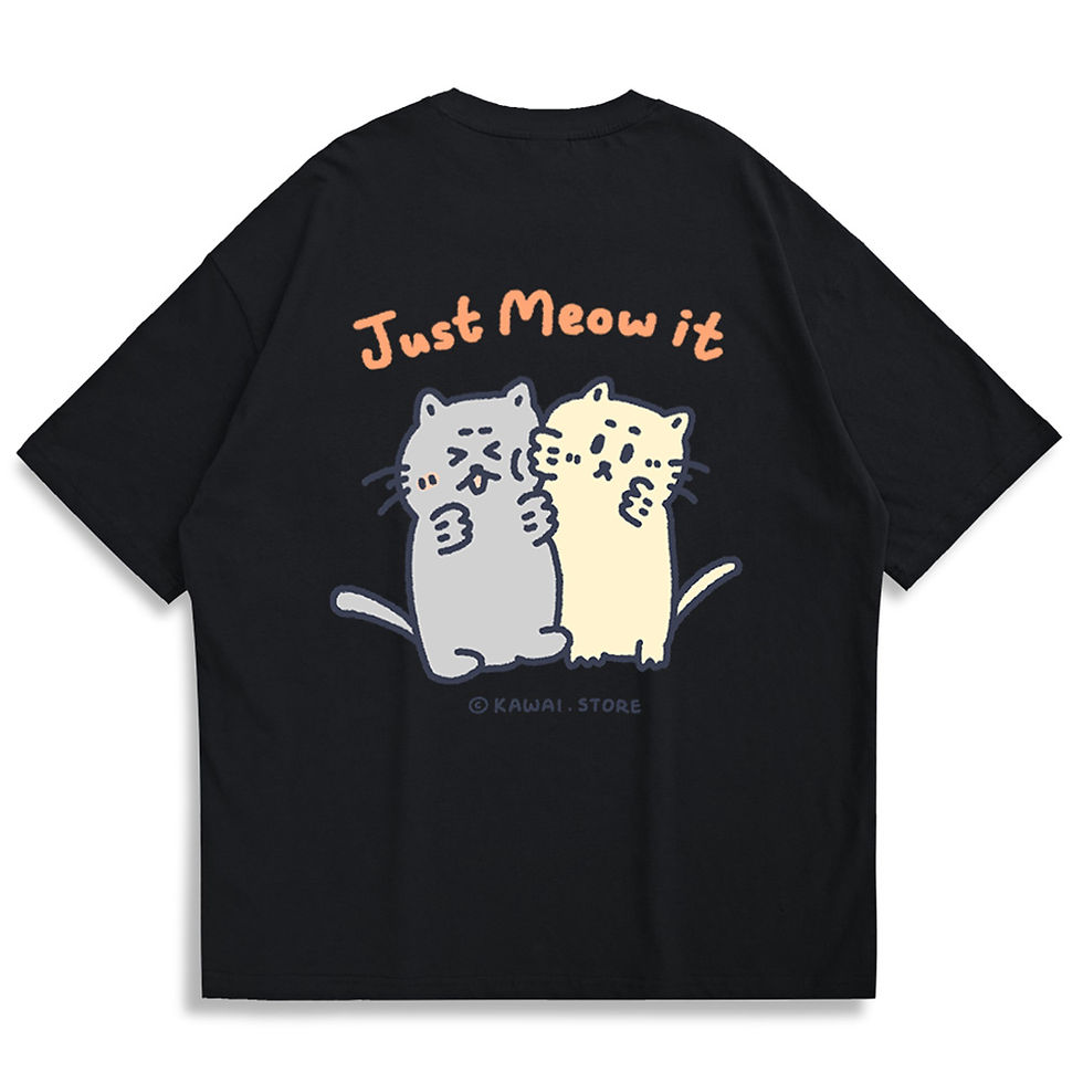 縮圖：【Kawai Store】Just Meow It Oversized Printed T-shirt