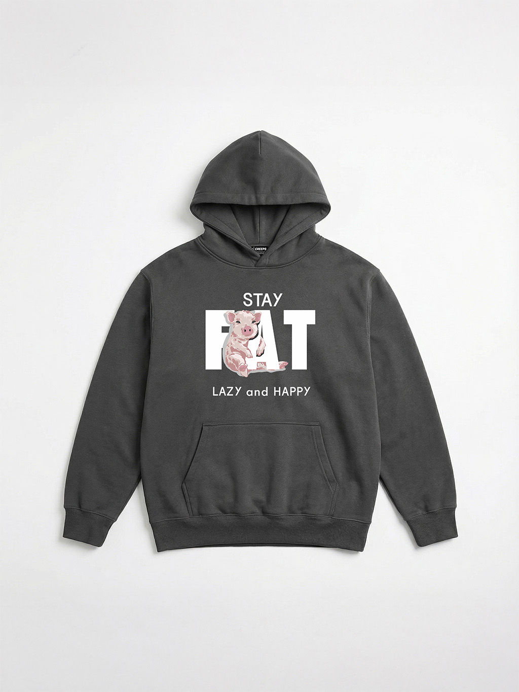 CREEPS / STAY FAT PIG HEAVYWEIGHT PIQUE HOODIE 420G