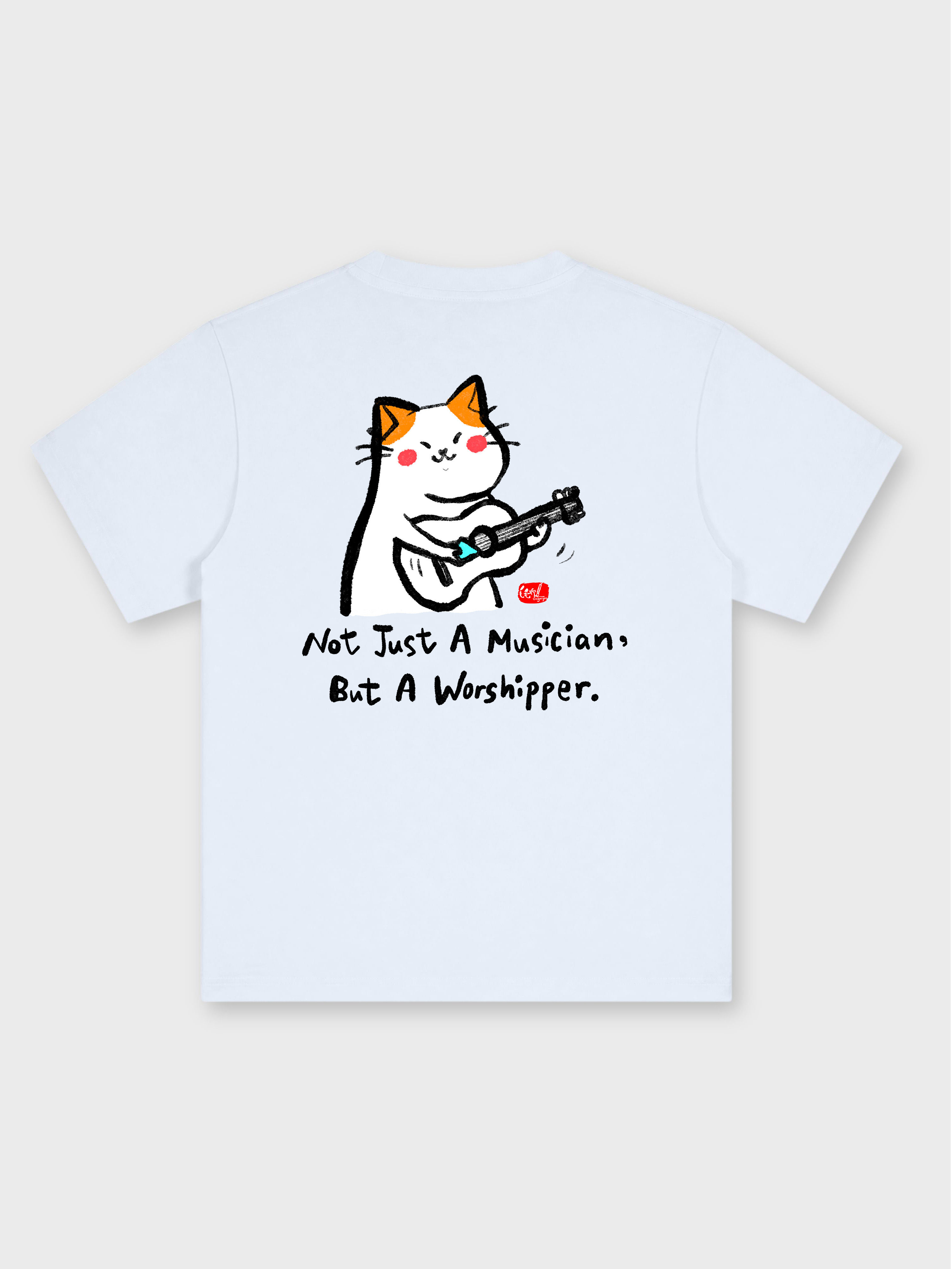 毛毛聊 CINGARYEE / GUITAR FOR WORSHIPPER OVERSIZED PRINTED TEE