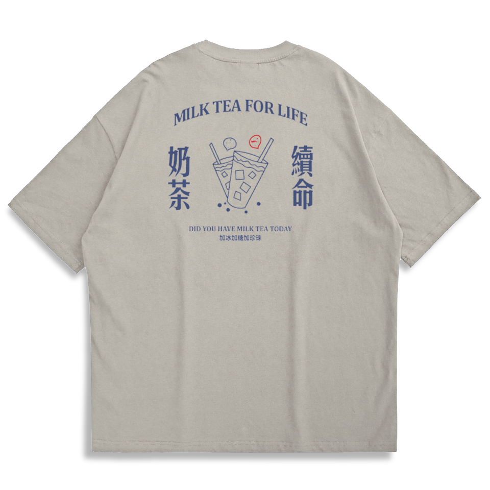 縮圖：【Creeps Original】Milk Tea For Life V2 Oversized Half-sleeve T-shirt