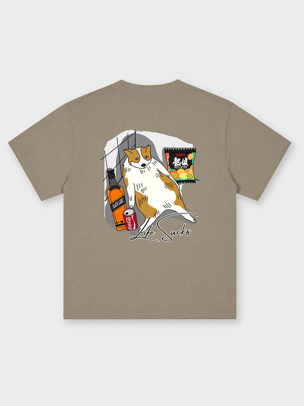 縮圖：CREEPS / LIFE SUCKS CORGI OVERSIZED PRINTED TEE