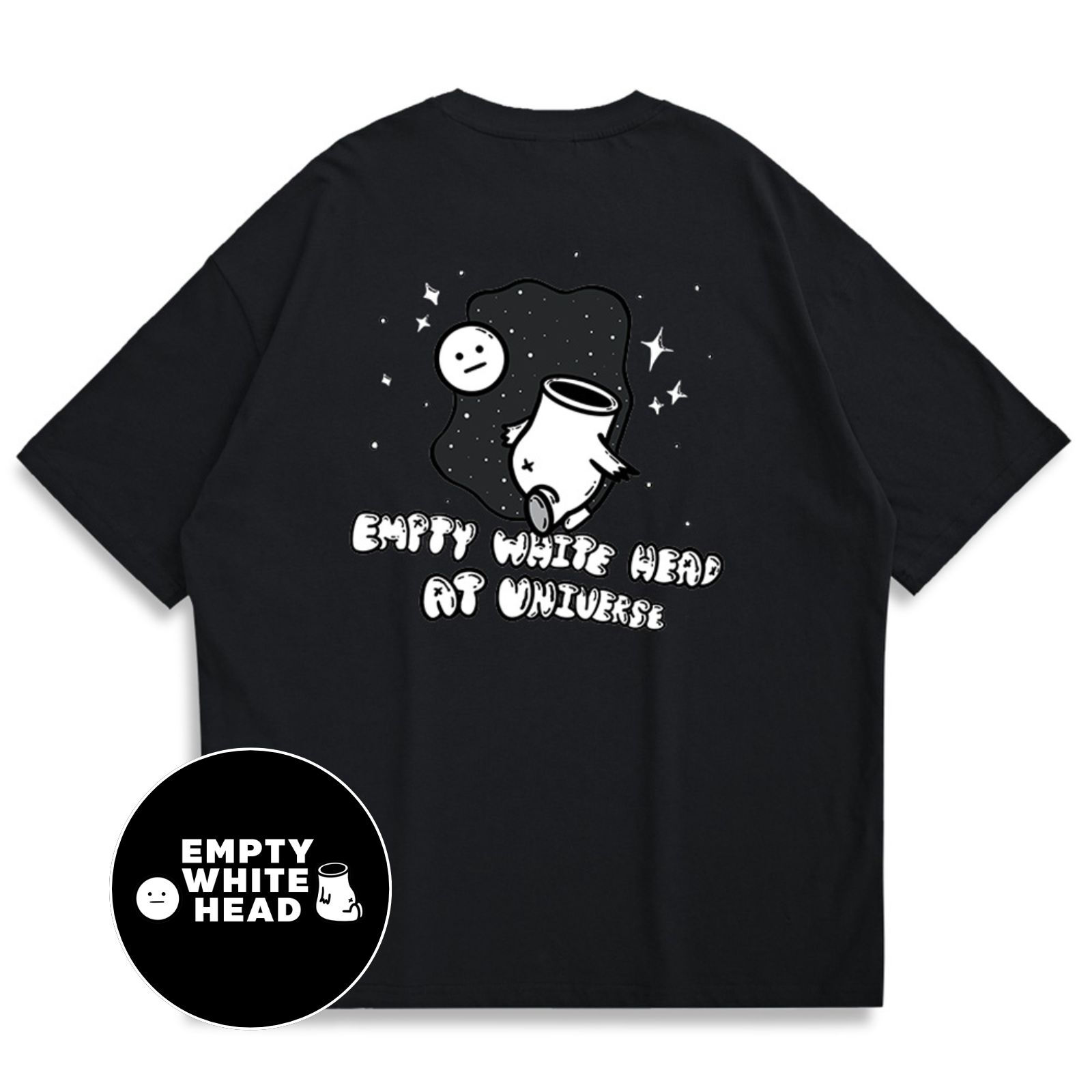 【Empty White Head】Universe Oversized Printed T-shirt