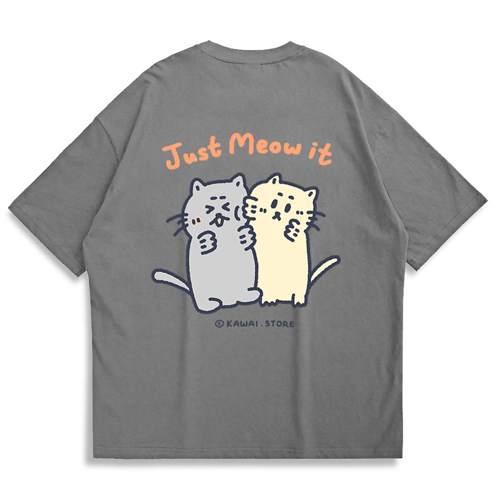 縮圖：【Kawai Store】Just Meow It Oversized Printed T-shirt