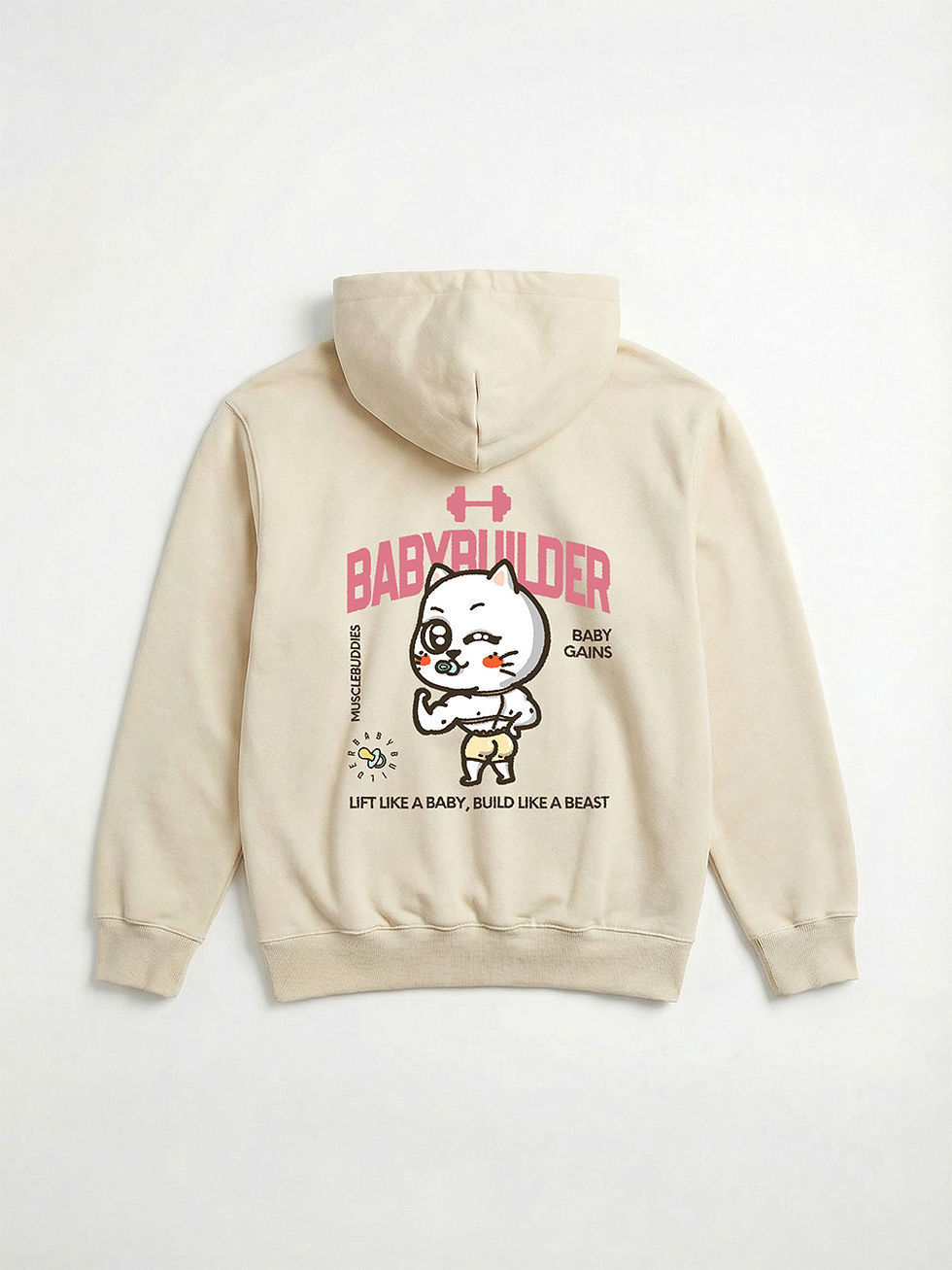 縮圖：MUSCLE BUDDIES / BABYBUILDER CAT HEAVYWEIGHT PIQUE HOODIE 420G