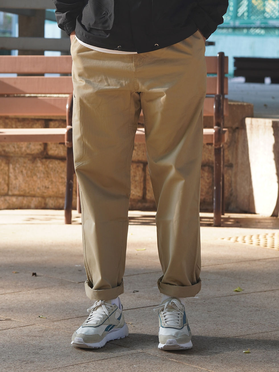 縮圖：【Creeps Original】Loose-fit Straight Chino Pants in Khaki