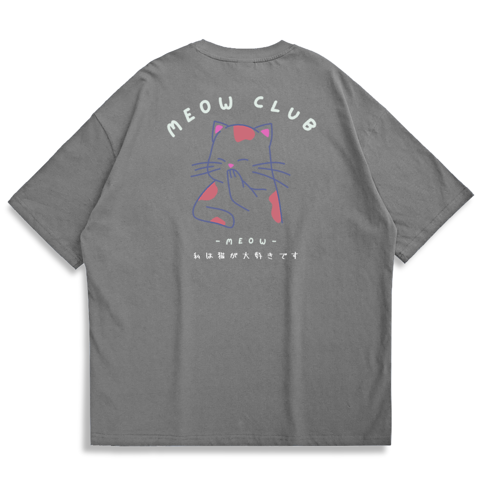 縮圖：【Creeps Original】Meow Club V2 Oversized Printed T-shirt