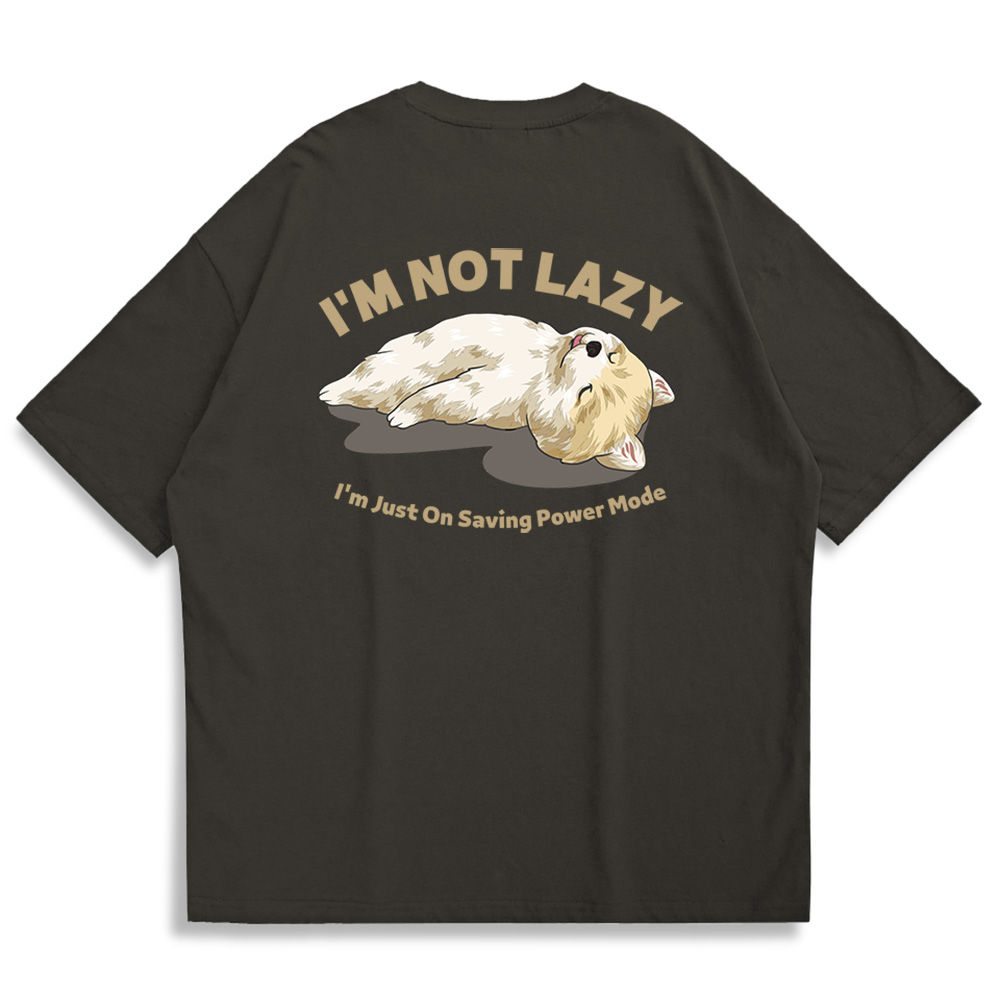 【Creeps Original】I'm not Lazy Pomeranian Oversized Printed T-shirt