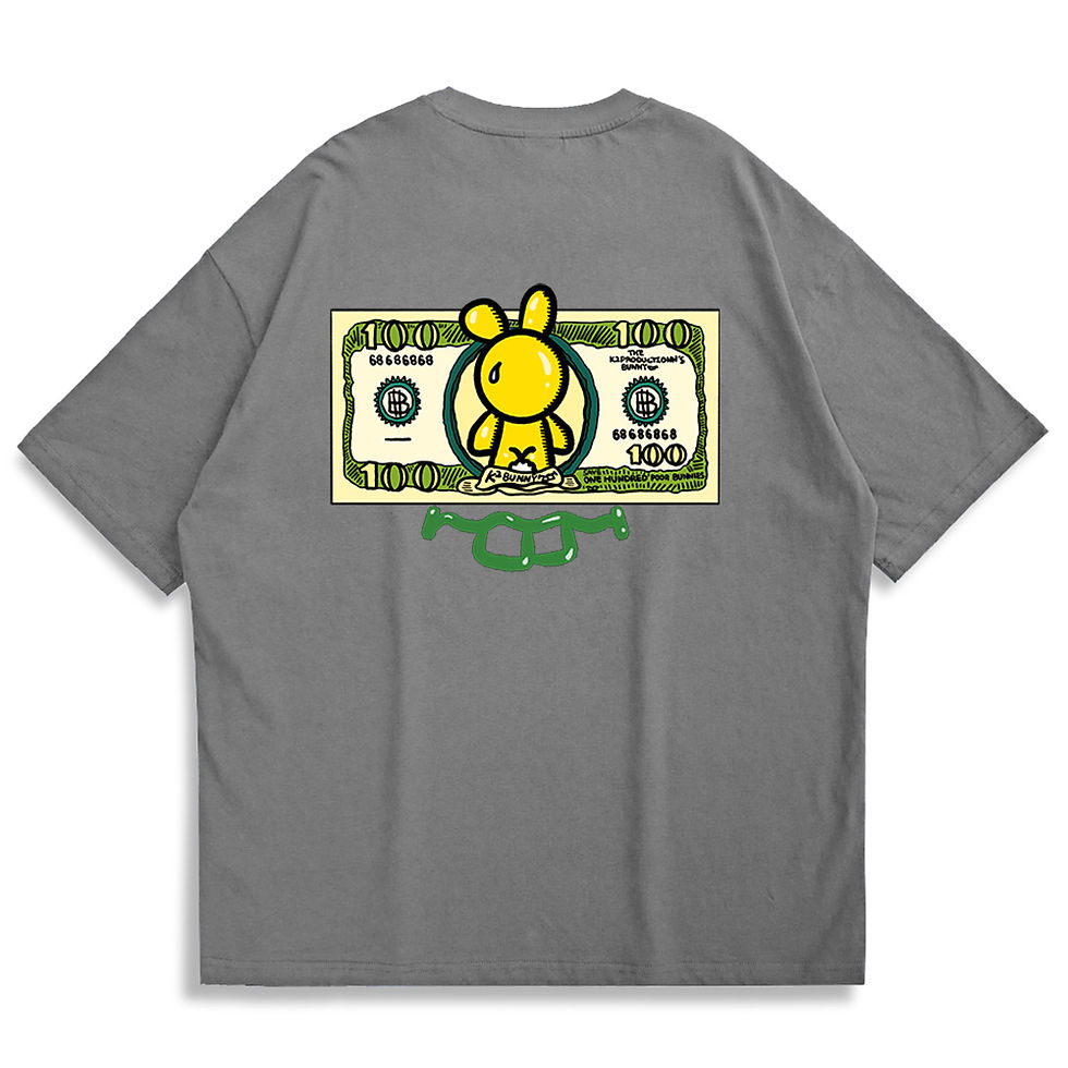 縮圖：【Bunny KKP】No Money No Talk Oversized Printed T-shirt