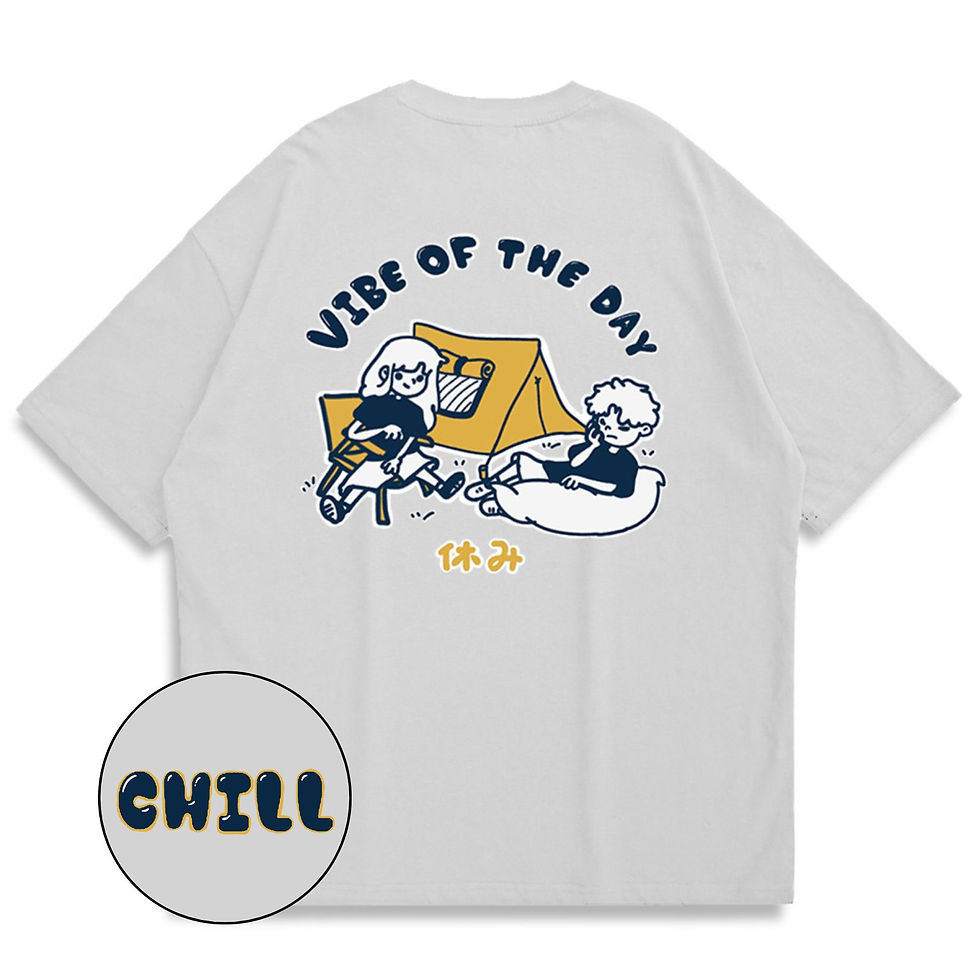 【SheepxShiba】Vibe of the Day Oversized Printed T-shirt