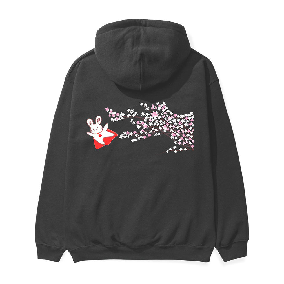 縮圖：【Niu Niu】Mount Fuji with Sakura Heavyweight Fleece Hoodie