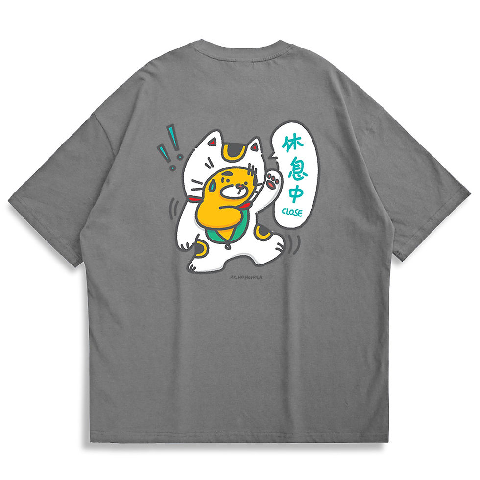 縮圖：【Hohoholahk】Lucky Cat Oversized Printed T-shirt