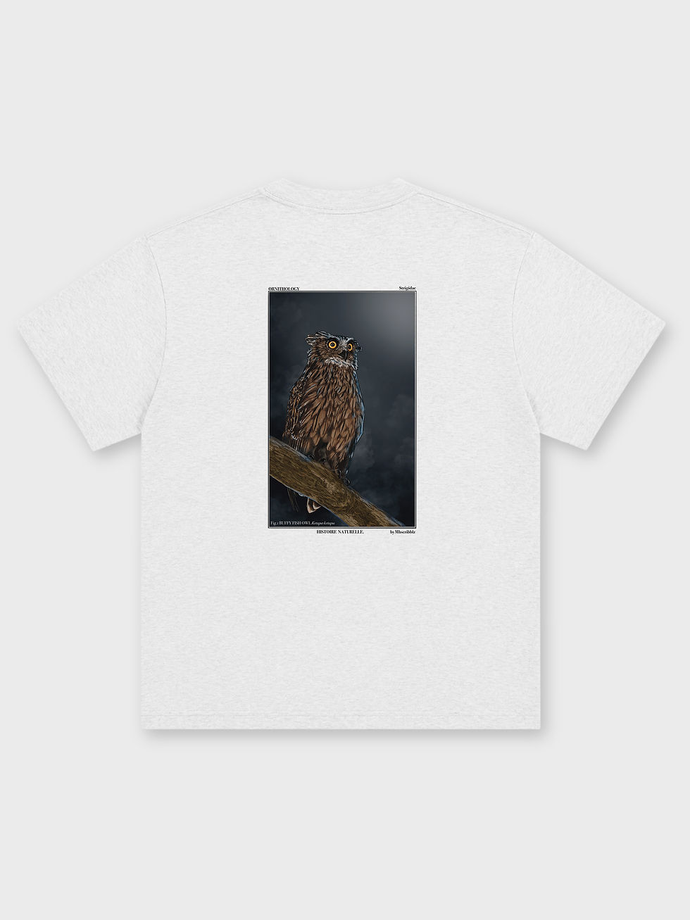 縮圖：MHscribblz / BUFFY FISH OWL OVERSIZED PRINTED TEE