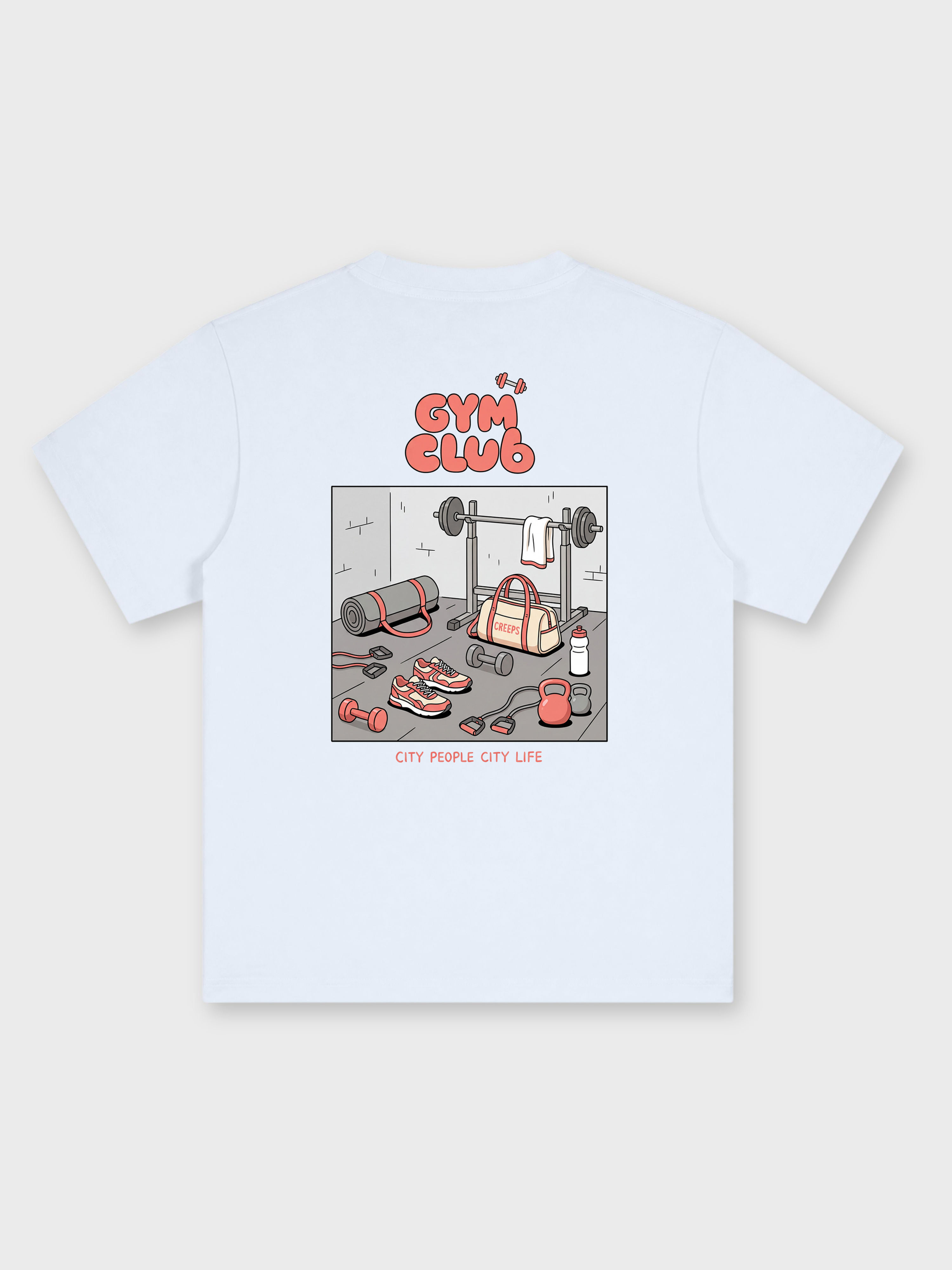 CREEPS / GYM CLUB OVERSIZED PRINTED TEE