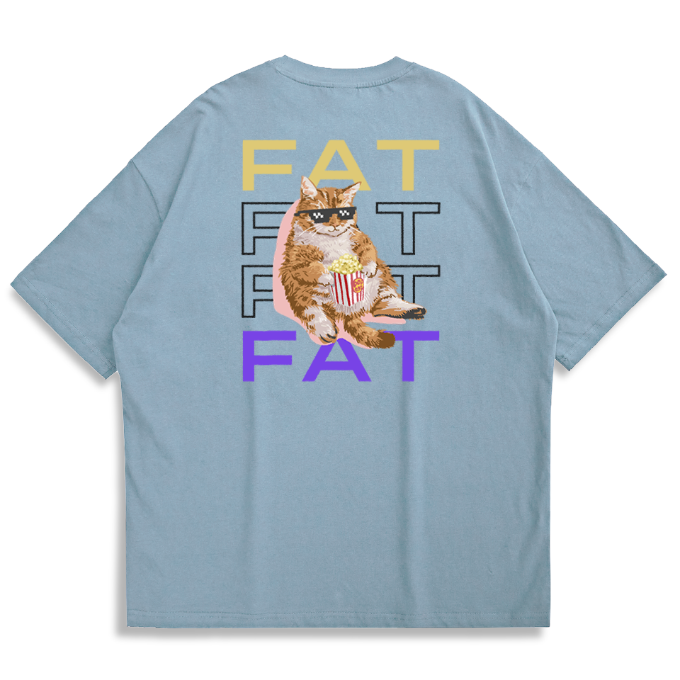 縮圖：【Creeps Original】Stay Fat Cat V2 Oversized Half-sleeve T-shirt