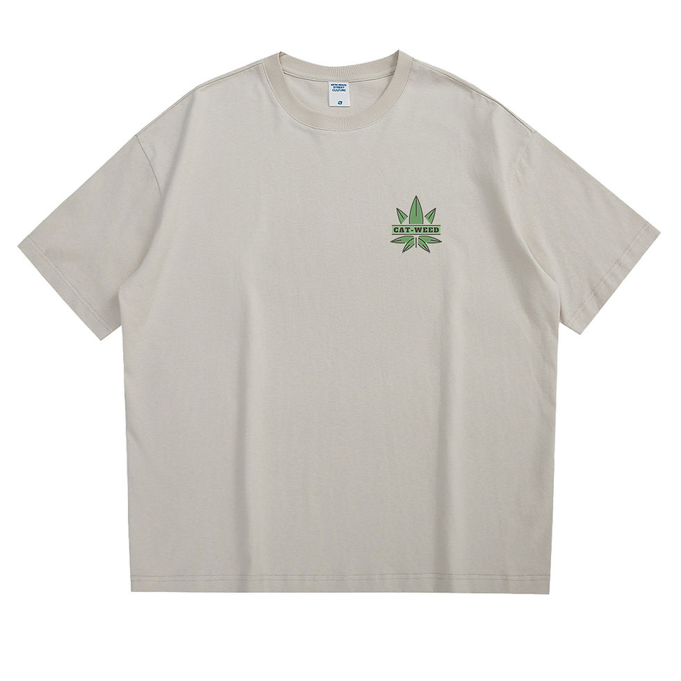 縮圖：【Creeps Original】Cat-weed Addicted Oversized Printed T-shirt