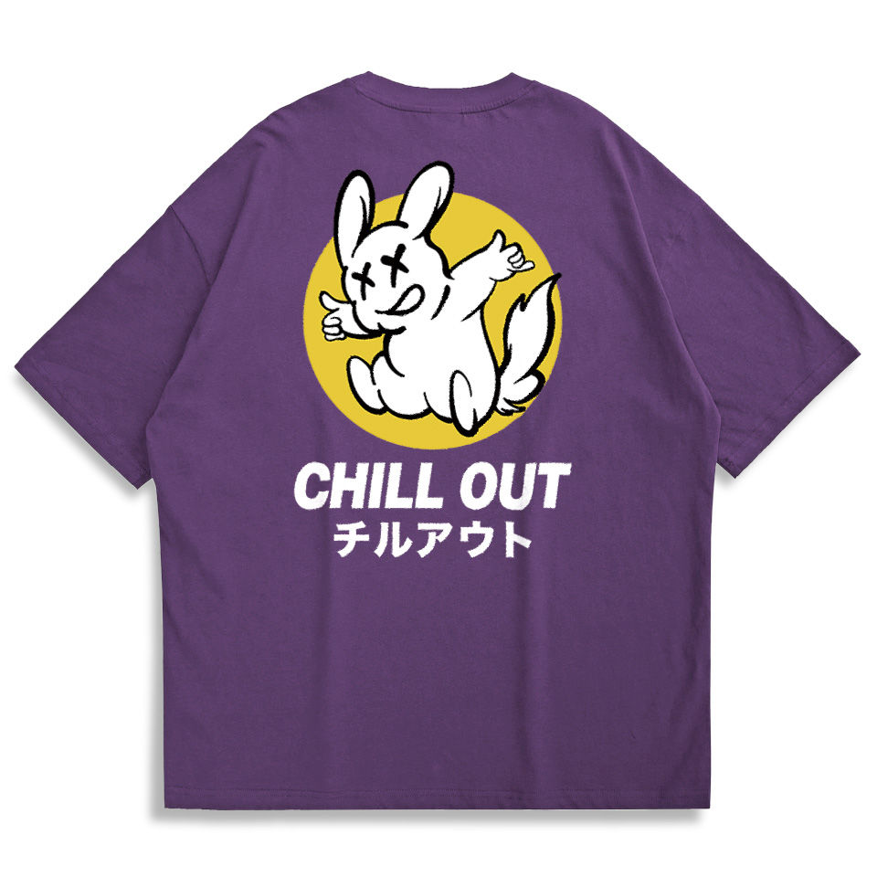 【Creeps Original】Chill Out Rabbit Oversized Printed T-shirt
