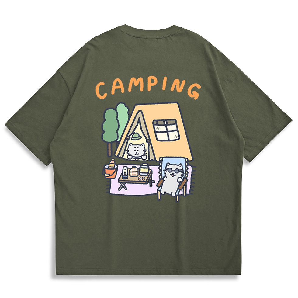 縮圖：【Kawai Store】Camping with Kawai Oversized Printed T-shirt