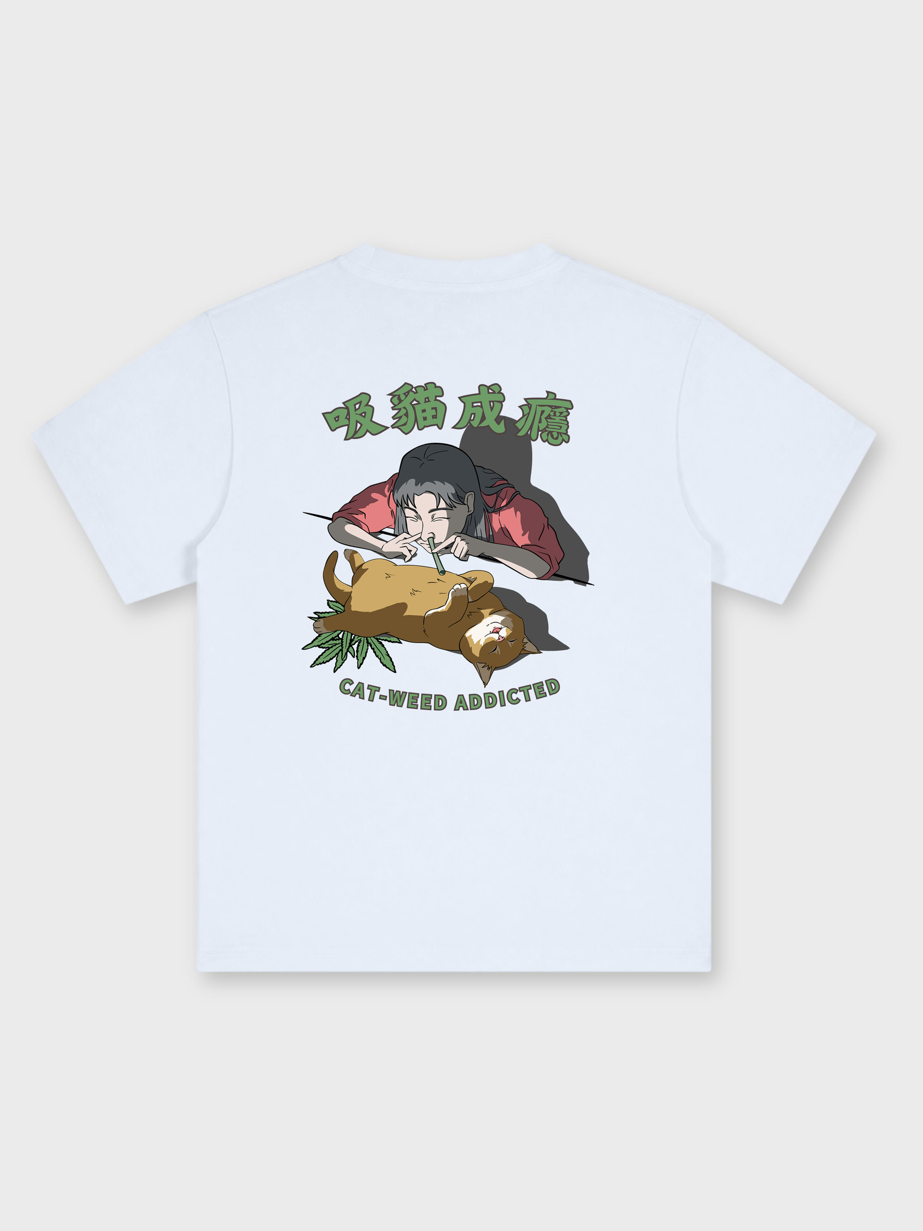 CREEPS / CAT-WEED ADDICTED OVERSIZED PRINTED TEE