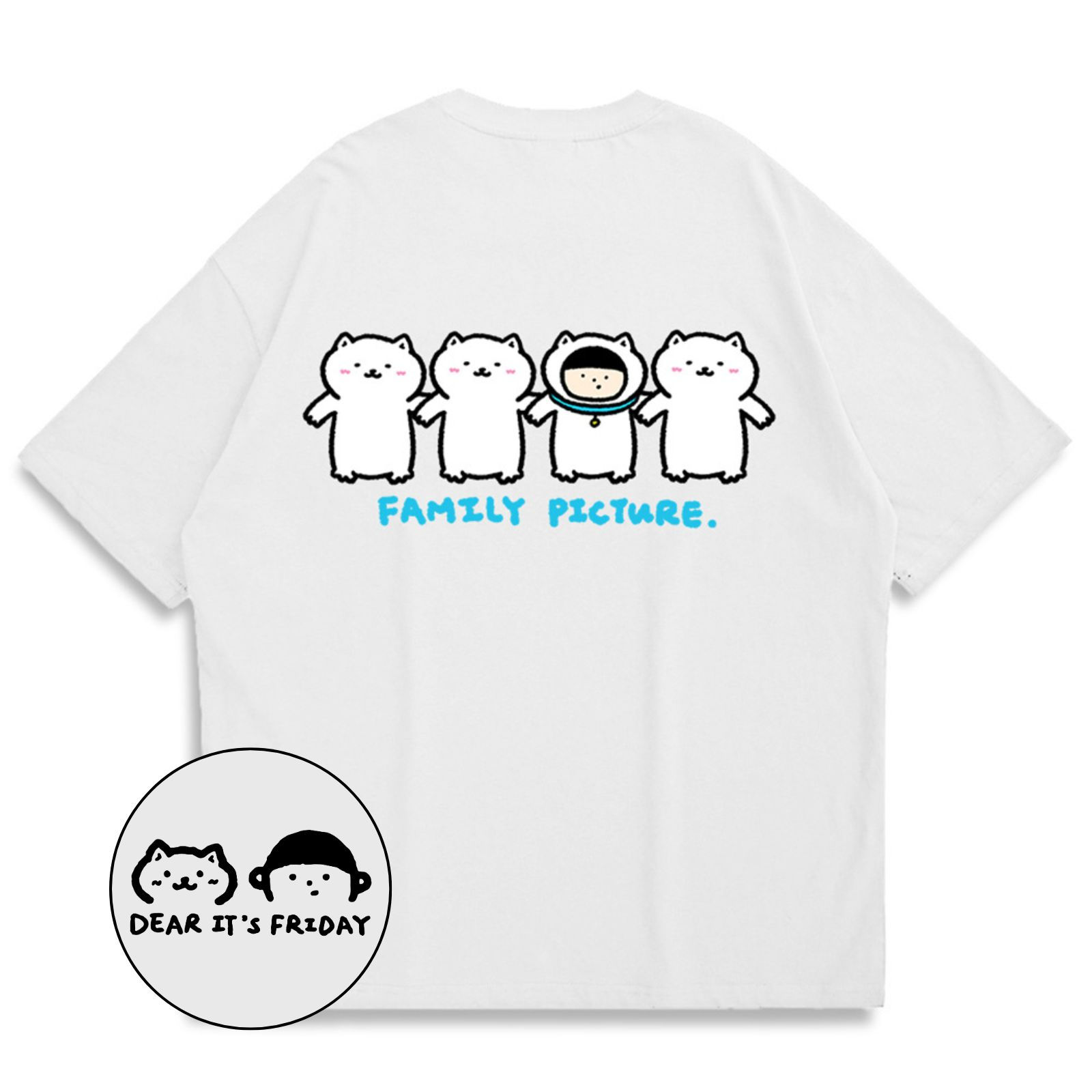 【Dear it's Friday】Family Picture Oversized Printed T-shirt