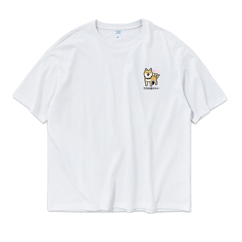 縮圖：【Creeps Original】Happy V2 Shiba Oversized Printed Logo T-shirt