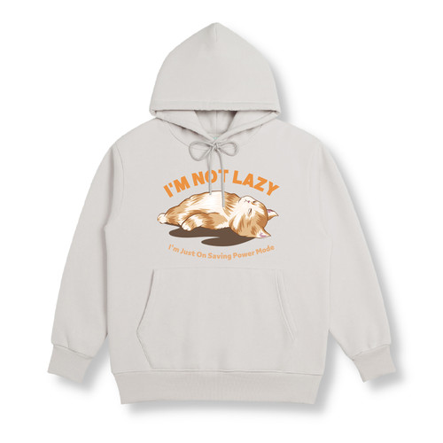 【Creeps Original】I'm Not Lazy Cat Heavyweight Fleece Hoodie [350g ...