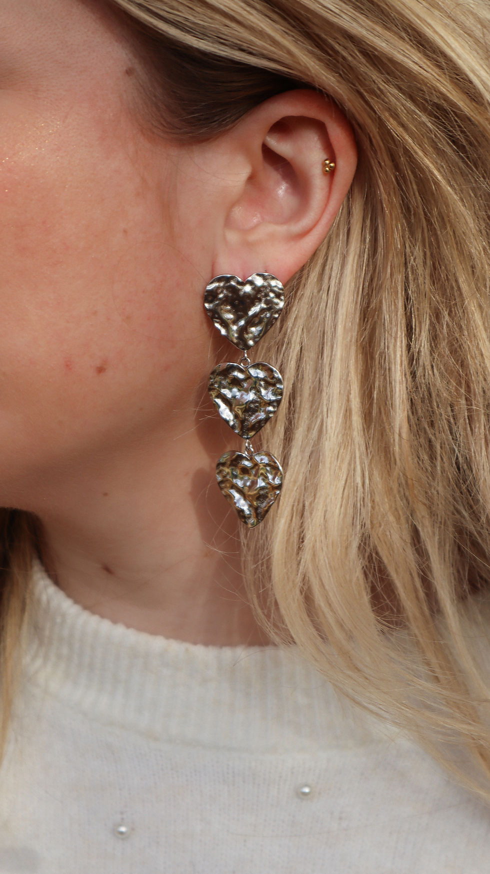 zilveren oorbellen met hartjes