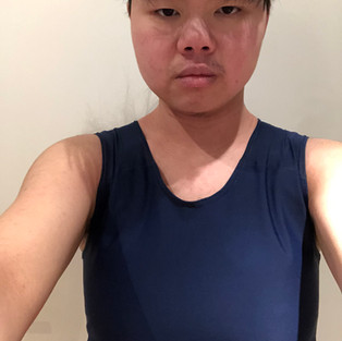 Wearing GC2B binder, front view