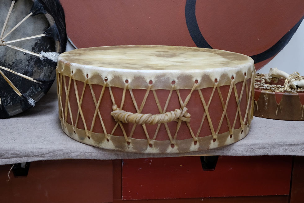 Thumbnail: Dubbele drum 40cm  elandhuid