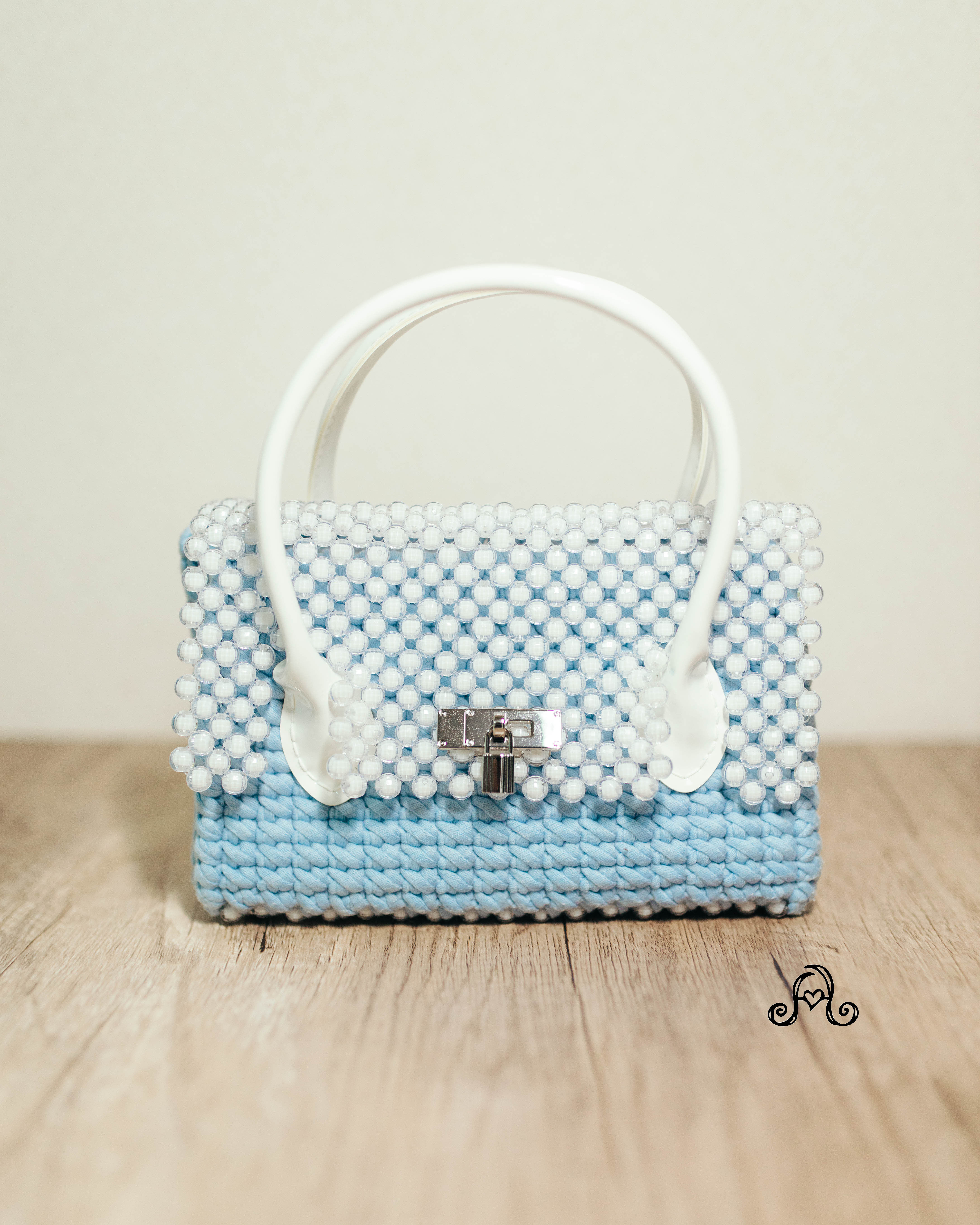 Mini koko＜ライトブルー×ホワイト＞